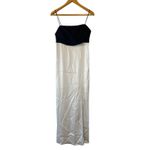 Alice + Olivia NWT Lilita Black & White Satin Maxi Slip Dress Size 4 Photo 3