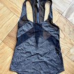 Lululemon If You’re Lucky Tank Size 2 EUC grey/black mesh Photo 0
