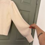 Paige Namira 100% Cashmere Mock Neck Sweater Ivory Balloon Sleeves Photo 4