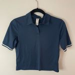 90 degree by reflex cropped collared top size XS short sleeve tennis polo NWT Blue Photo 0