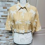ZARA  NWT Women's embroidered tropical linen Blend shirt M RARE Photo 9