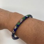 Vintage Blue Cloisonne Bangle Bracelet Photo 3
