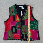 Vintage 90s White Stag Ugly Christmas Tree Sweater Vest Plus Size 18W/20W Red Photo 5