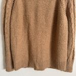 J.Crew Brown Alpaca Wool Blend Cable Knit Pointelle Popcorn Flowers Sweater Photo 11