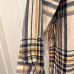 Natural Reflections  Top Women’s XL Ivory Plaid Embroidered Button Up Boho Cotton Photo 4