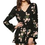Urban Outfitters Pins & Needles floral keyhole back ruffled long sleeve romper S Photo 0