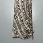 Michael Kors  Snakeskin Jersey Bodycon Ruched Lace Up Mini Dress Gray Women’s S Photo 3