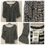 Max Studio  Gray & Black‎ Stripe Top Size XS Photo 1