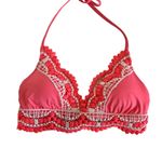 BECCA by Rebecca virtue Delilah Avery Coral Crush Pink Halter Bikini Top Small Photo 1