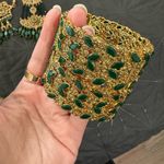 Indian Pakistan Gold and Green complete bridal wedding Jewelry Set Photo 1
