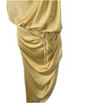 Mable Gold Chiffon Maxi Dress Women M One Shoulder Open Back Formal Gown Size M Photo 2