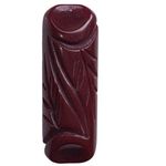 Vintage 1930s Carved Bakelite Dress Clip Deep Oxblood Red Leaf Motif Photo 11