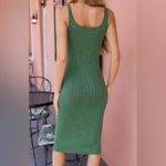 Cupshe Woman’s Ribbed Knit MIDI Square Neck Sleeveless Dress Size Medium Cruise Photo 1