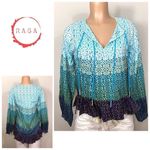 Raga New. boho blue tiered top. Medium. Retails $139 Photo 1