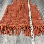 Other Follows Orange Coral Pink Crochet Fringe Tank Top; Medium Women's Photo 6