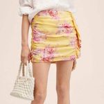 Mango MNG Skirt Romance Yellow Floral Ruffle Frill Mini Flirty Feminine Romantic Photo 0