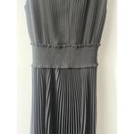 Nanette Lepore  Black Mock Neck Pleated Sleeveless Black Dress Photo 4