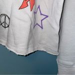 Chaser Happy Mashup Hooded Sweatshirt with Raw Hem Size Large Photo 4