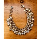Lilly Pulitzer Bracelet Gold Metallic Tone With Faux Pearl & Gold Tone Beads Photo 2
