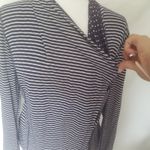 Market & Spruce Stripe Polka Dot Cardigan Womens Sz M Preppy Nautical Layering Photo 1