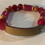 Beautiful Crystal bracelet with a leather closure Red Photo 1