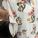 New York & Company White Floral Tunic Shirt Dress Size M Size M Photo 4