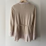Anthropologie Saturday Sunday Oatmeal Matanie Tie Closure Ruffle Cardigan Photo 6