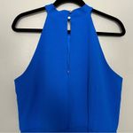 Julia Jordan  Knot Neck Tulip Hem Midi Halter Keyhole Mock Cobalt Blue Women 14 Photo 5