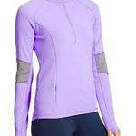 Athleta Lunar Half Zip Pullover Long Sleeves Thumbholes Lilac Purple MEDIUM Photo 0