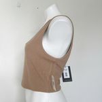 One Shoulder crop Tank Top LARGE 4TH + Reckless beige sleeveless NWT Tan Photo 4