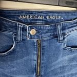 American Eagle distressed exposed zipper super hi-rise jegging crop jeans sz 4 Photo 4