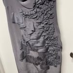Yoana Baraschi  Gray Silk Draped Ruffled Frilly Sleeveless Dress Womens Size 8 Photo 2