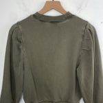 frame denim Frame Womens Long Sleeve Crew Neck Sweatshirt Green Cotton Size Small Petite Photo 5