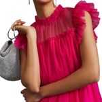 Anthropologie NWT Sunday in Brooklyn Pink Ruffle Tulle Blouse Top Size Small Photo 0