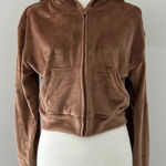 SKIMS  Sienna Brown Cropped Velour Hoodie Sz 2XL NWOT Activewear Photo 0
