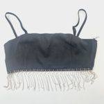 superdown Irina Crystal Fringe Top in Black XS Photo 2