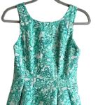 Yoana Baraschi  Fit‎ & Flare Jacquard Cocktail Dress in Green Florals, Size 2 Photo 1