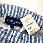 Veronica Beard Tijana Stripe Stretch Cotton Drawstring Shorts Blue White L NWT Photo 13