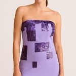 Susana Monaco NWT  lavender Sequin Mini Dress strapless Small Party Cocktail 80s Photo 0