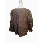 J.Jill  Brown Embroidered Cotton 3-Button Blazer - XL Photo 2