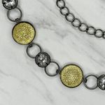 Clear Yellow Rhinestone Gunmetal Chain Link Belt One Size ✨ Silver Photo 6