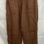Lands' End NWOT Lands’ End women’s brown elastic waist pull on relaxed linen pants pockets Photo 0