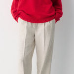 Aritzia  The Effortless Pant CruiseLinen Wide leg‎ Tan Size 14 NWT Photo 0