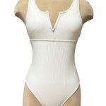 H&M Last chance…White Swimsuit One Piece Ribbed M Medium Photo 0