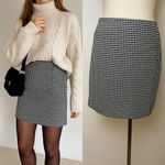Hollister  Houndstooth Mini Skirt Black White Plaid Tweed Check Preppy Y2K Medium Photo 1