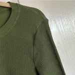 Madewell  Elwood Knot Front Top Womens XS Green Long Sleeve Crew Neck Sweater Photo 1
