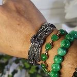 Oxidized Silver Pave Smokey CZ Crystal Belt Bracelet Photo 7