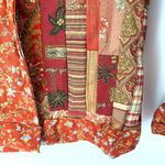 Handmade Vintage Quilted Cottage Core Rust Two Button Jacket Medium Red Photo 5