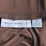 Susan Graver  Liquid Knit Pants Size 2X Chocolate Brown Photo 5