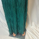 R & M Richards  Green Fringe Sequin Formal Dress Size 10 Photo 7